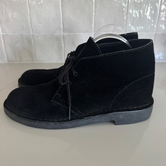 Clarks Desert Boot Chukka Men 8 Black Suede Lace Up Leather Casual Shoes main image 7
